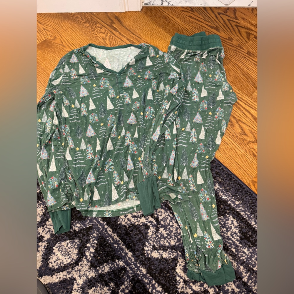 Little Sleepies Green Christmas Tree Pajama Set